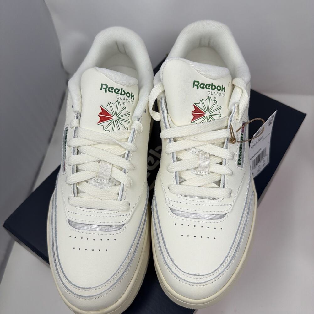Reebok Club C Extra Platform Women’s Sneakers - Chalk/White Glen Green, Size 8 - Picture 7 of 8